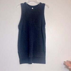 Margaret O’Leary Navy Blue Textured Sleeveless Sweater Vest Tank Top Small